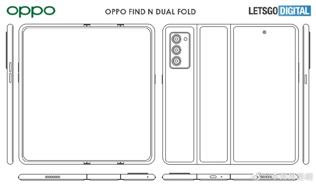 折叠屏技术再进阶？OPPO双铰链设计专利曝光，后摄可翻转